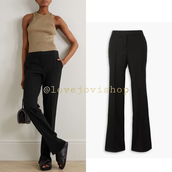 Stella McCartney Black Wool Pants | Tailored Mid-Rise Straight Leg | Desk to Din - Picture 1 of 7